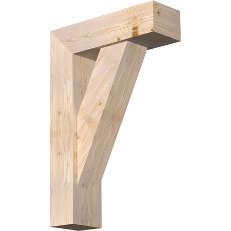 Ekena Millwork Traditional Craftsman Smooth Bracket w/ Offset Brace, Douglas Fir, 7 1/2"W x 24"D x 36"H BKT0806X24X36TRA04SDF